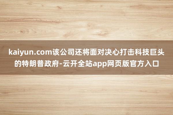kaiyun.com该公司还将面对决心打击科技巨头的特朗普政府-云开全站app网页版官方入口