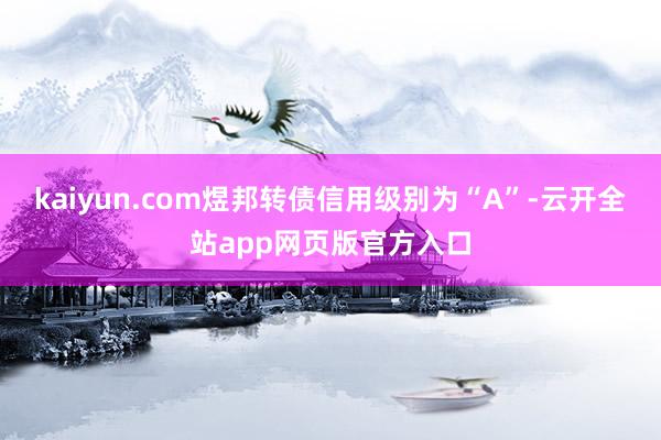 kaiyun.com煜邦转债信用级别为“A”-云开全站app网页版官方入口