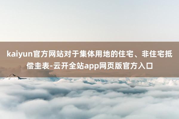 kaiyun官方网站对于集体用地的住宅、非住宅抵偿圭表-云开全站app网页版官方入口