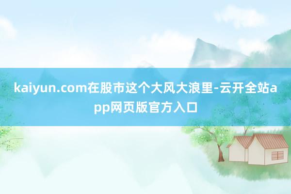 kaiyun.com在股市这个大风大浪里-云开全站app网页版官方入口