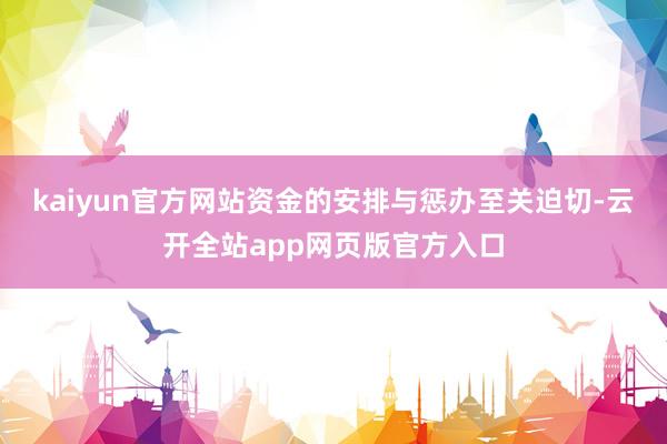 kaiyun官方网站资金的安排与惩办至关迫切-云开全站app网页版官方入口