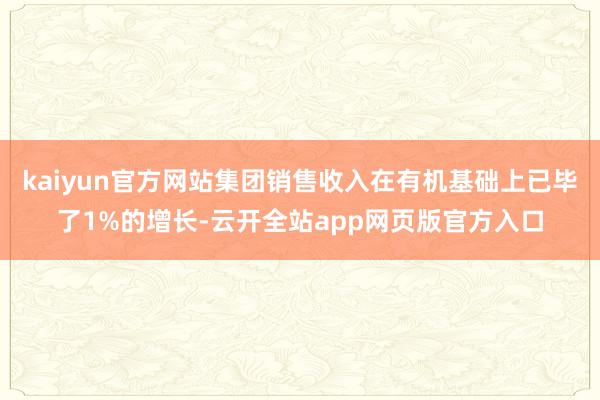 kaiyun官方网站集团销售收入在有机基础上已毕了1%的增长-云开全站app网页版官方入口