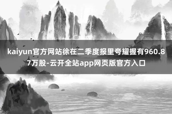 kaiyun官方网站徐在二季度报里夸耀握有960.87万股-云开全站app网页版官方入口