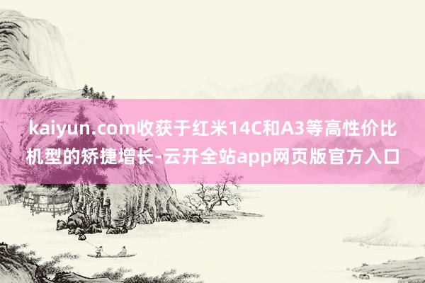 kaiyun.com收获于红米14C和A3等高性价比机型的矫捷增长-云开全站app网页版官方入口